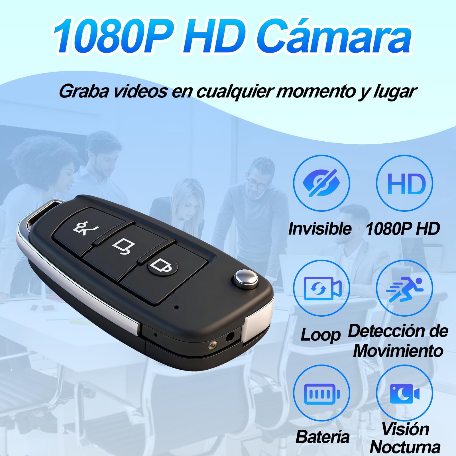 Mini Camara Espia, 1080P HD Camara Espia Oculta con Visión Nocturna, Lente Gran Angular de 120° Camara Oculta Espia Camuflada con Detección de Movimiento