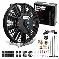 Vista 33 de DNA Motoring Ventilador de radiador delgado de refrigeración eléctrica de alto rendimiento de 10 pulgadas con kit de montaje, azul, RAF-10-BL+FMK