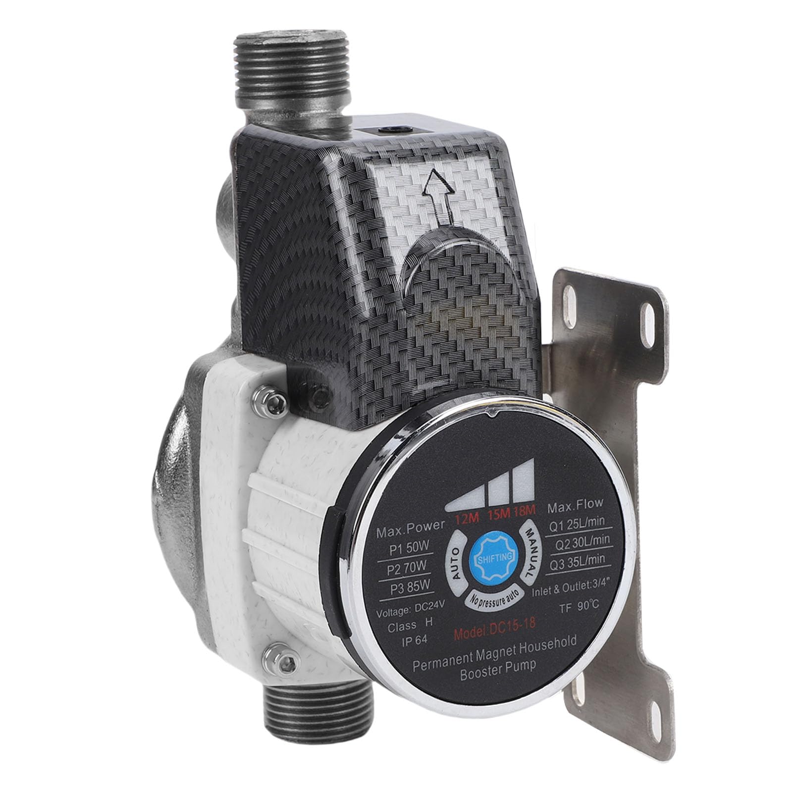 Walfront Pompa Booster per Pressione Dell'acqua della Doccia 555Gph