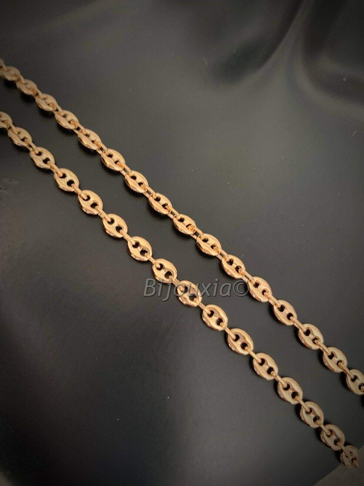 Catenina a Maglia Chicchi di caffè, 50 cm, placcata Oro 18 carati, 750/1000
