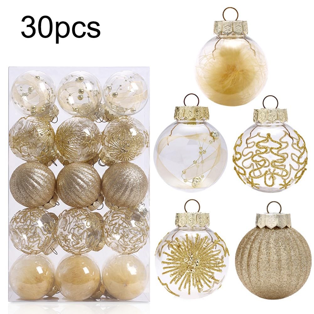 30 palline di Natale, 6 cm, mix di plastica infrangibile