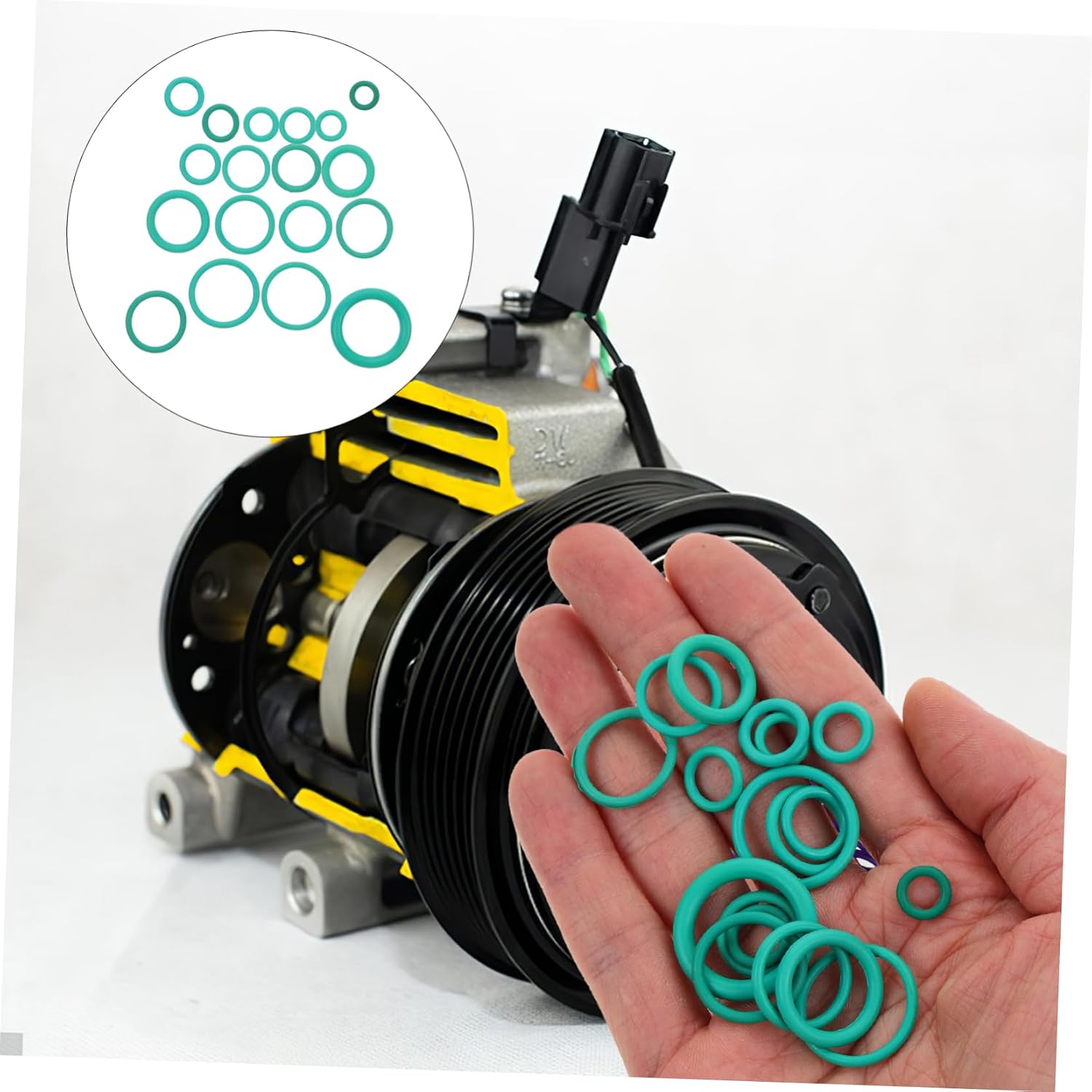 TIDTALEO 270pcs Car Air Conditioning Compressor Seals Gasket Rings Set Butyl Sealing Gaskets for Various Car Models Easy Installation Reliable Performance Essential for System Maintenance