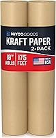Vista 12 de Bryco Goods (Paquete de 2) Rollos de Papel Kraft Marrón para Embalaje - 18" x 100' (1200") - Suministros de Mudanza, Envoltura de Regalos, Artes