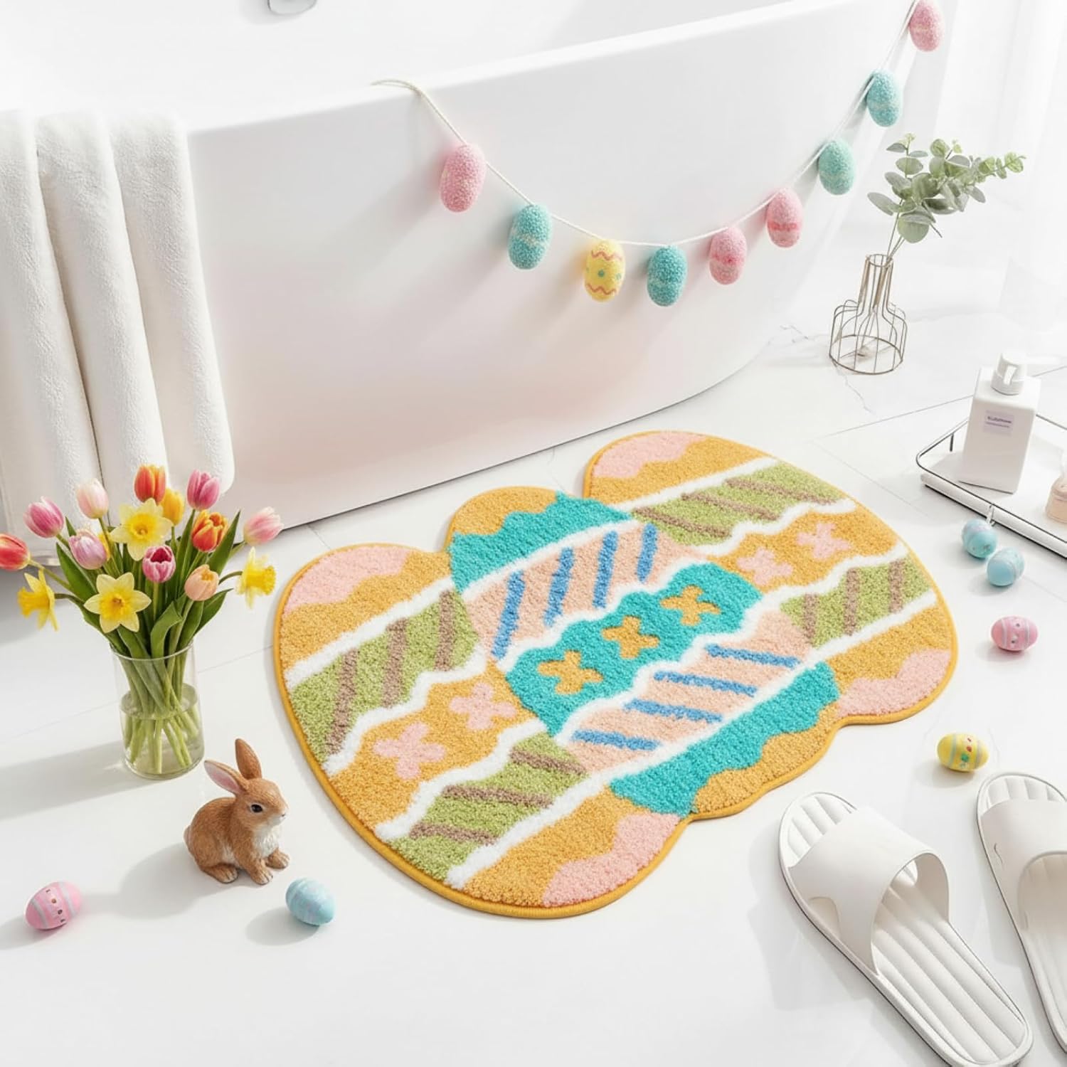 Easter Decor Rug Amazon.com: Dunzy 30x 20'' Easter Eggs Bathroom Rug Decor Spring ...