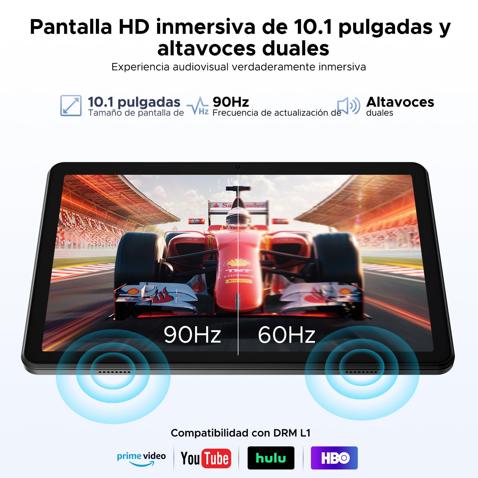 POPUX P10 Tablets Android, Tablet 10 Pulgadas, Tablet Android 16 con Gemini AI, 48GB RAM+128GB ROM, T310 CPU, 7000mAh, 8MP+5MP, 90Hz, Widevine L1, Bluetooth 5.0, Tablet con Teclado, Azul - 5