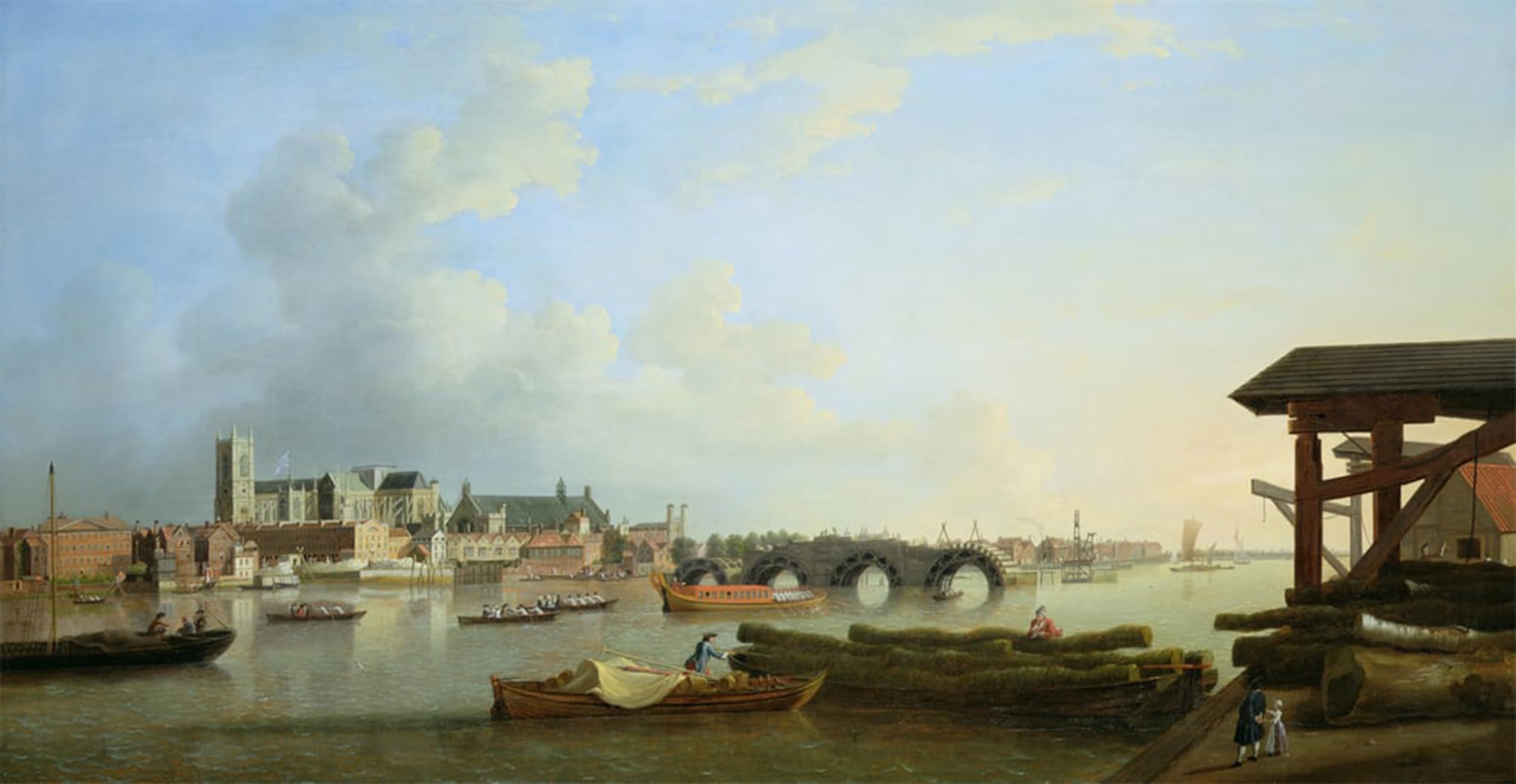 SERENDIPITP Abstract Painting Mural Print Picture Wall Decor Painting the Building of Westminster Bridge by Famous Painter Vintage Wall Artwork for Home Decor 60x90cm