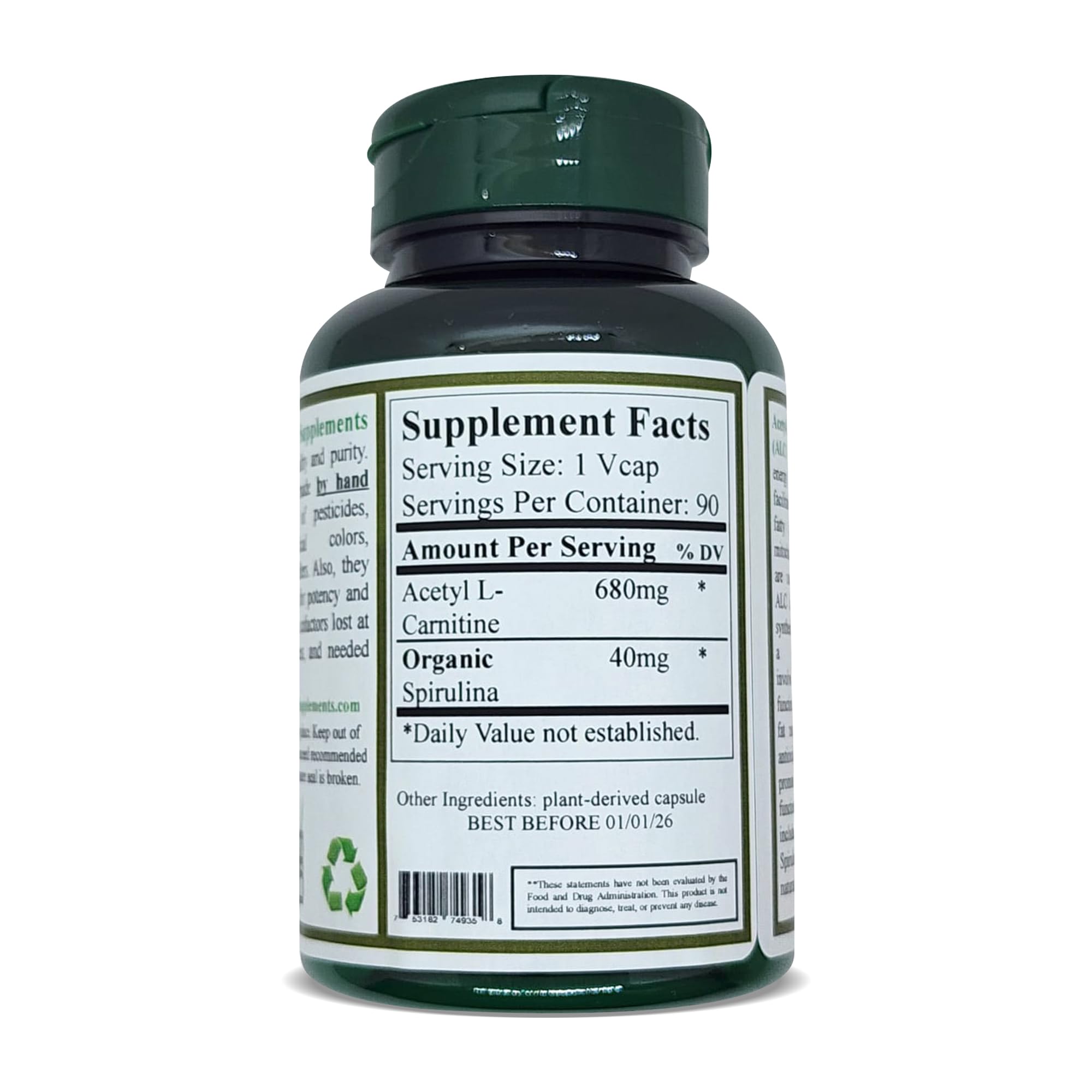organic acetyl l carnitine Amazon.com: Green Organic Supplements Acetyl L-Carnitine, Carnitine, ALC, High Absorbable, Non-GMO, Gluten-Free (Pack of 2) : Health & Household