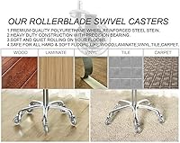 Vista 6 de Kaleurrier Taburetes resistentes con ruedas, taburete ajustable de altura sin respaldo de 400 libras, taburetes giratorios para mostrador, bar