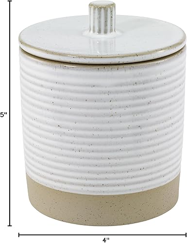 Miniatura 5 de Avanti Linens - Tarro cubierto, artículos esenciales para el baño de invitados, decoración moderna del hogar (colección Drift)