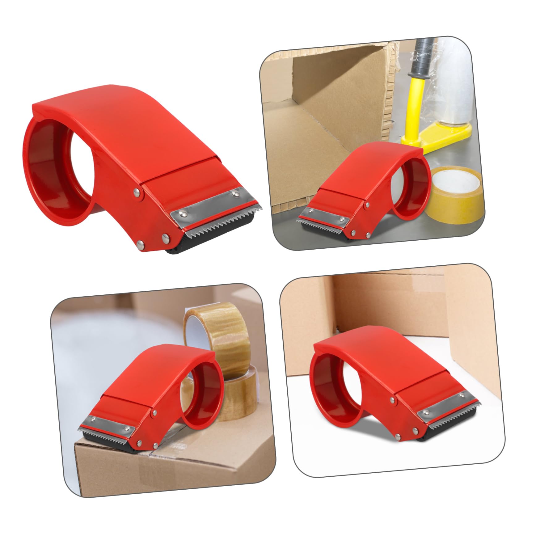 4 Stück Klebebandpacker Klebebandspender Dichtungsbandschneider Verpackungsbandschneider Mailing-bandschneider Klebebandschneider Für Zu Hause Klebebandrollenspender Eisen Rot