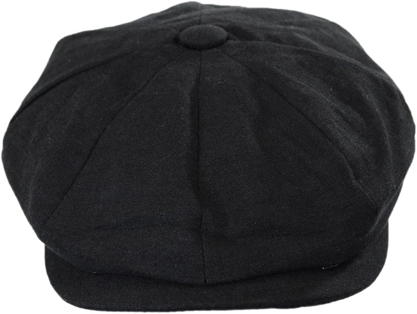 Jaxon Linen and Cotton Newsboy Cap (Small, Black) at Amazon
