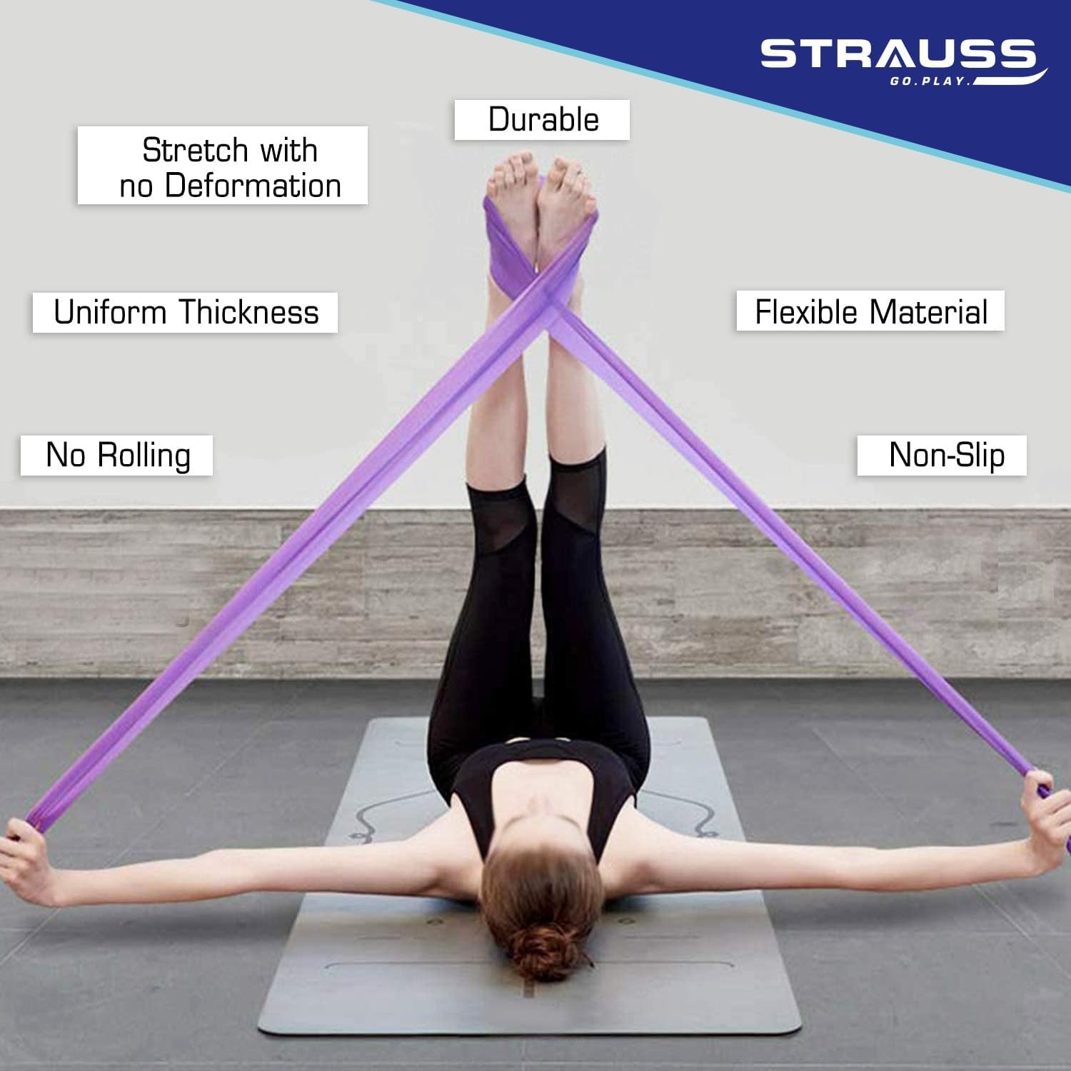 STRAUSS Yoga Resistance Bands (Pack of 3)