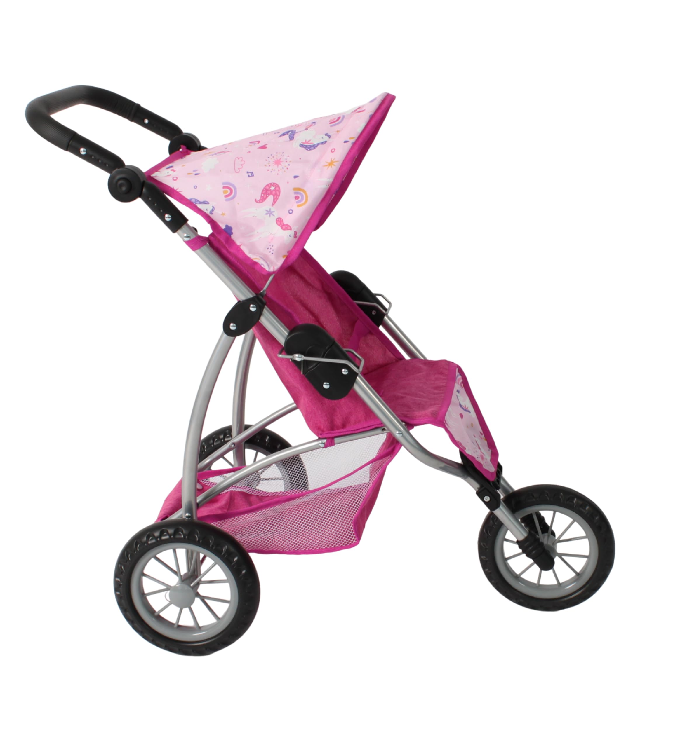 Bayer Chic 2000 - Cochecito de muñecas Leon, Jogging Buggy, para niños de 4 a 8 años, Unicornio, Rosa - 2