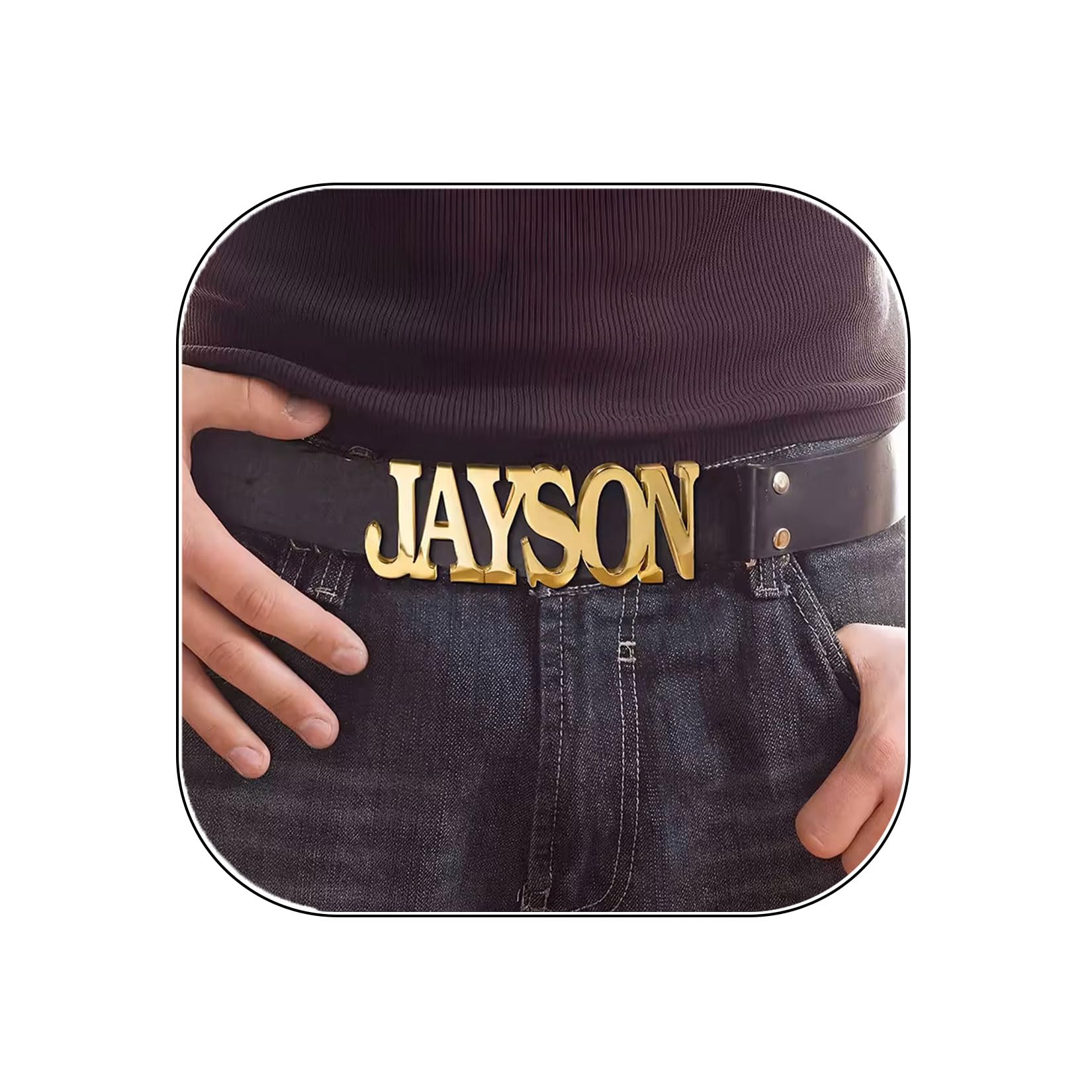 Custom Name Belt Buckle for Men, Personalized Metal Initial Letter Buckle – Western Cowboy Style Accessory