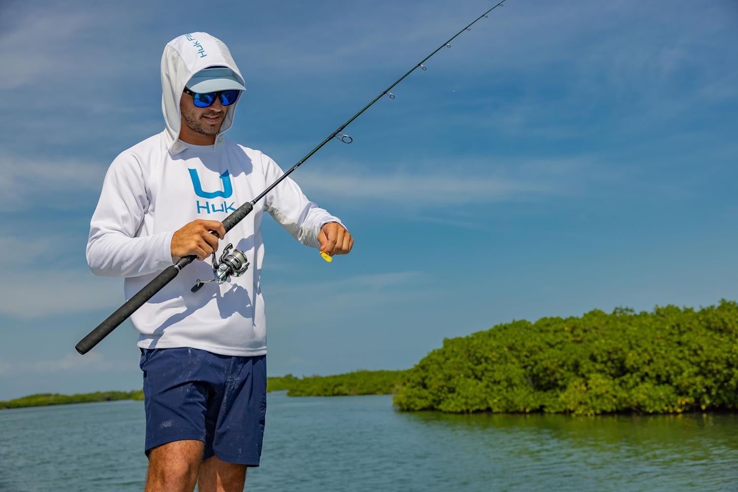 HUK Mens Icon X Hoodie, Fishing Shirt With Sun Protection for Men, Night Owl, Small - Image 4