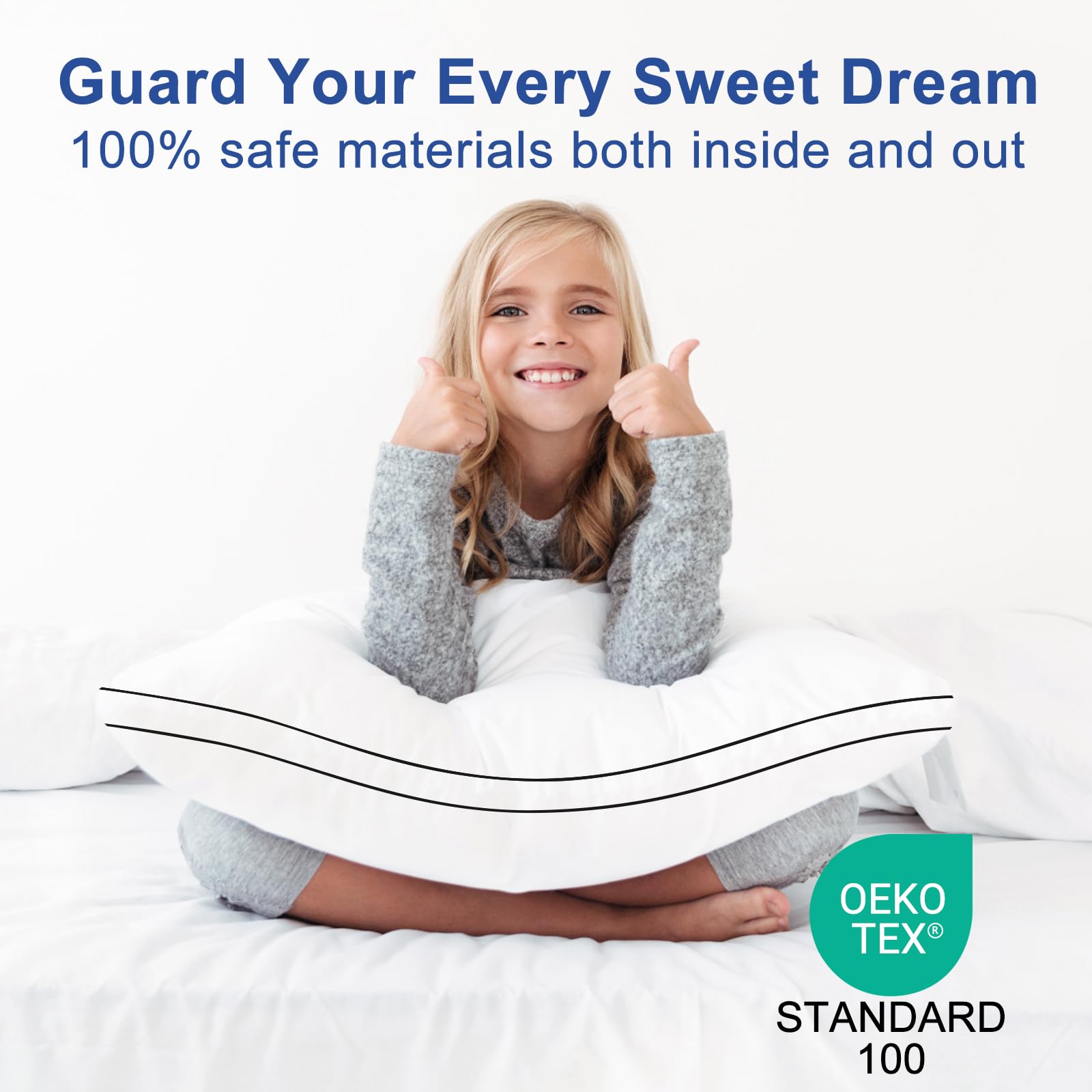 Set Di 2 Cuscini Queen Size 50x76 Cm – Alternativi In Piuma 7D – Morbidi E Di Supporto – Qualità Alberghiera