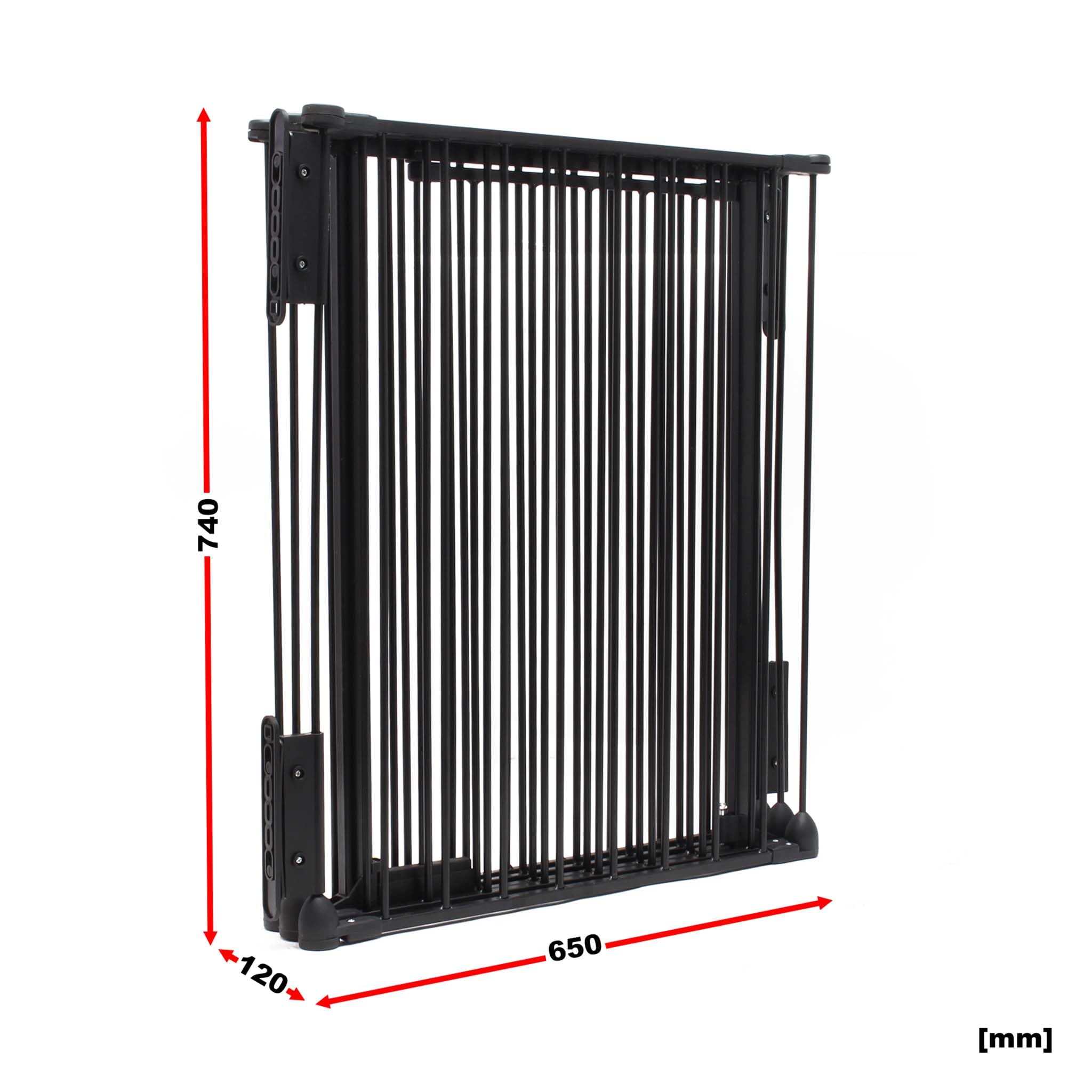 Wiltec Barrière de Protection cheminée XL – 3100 x 650 x 750 mm – Noir – avec Fixation Murale et 5 Éléments en Acier – Grille Pare-feu de poêle pour Sécurité Enfant