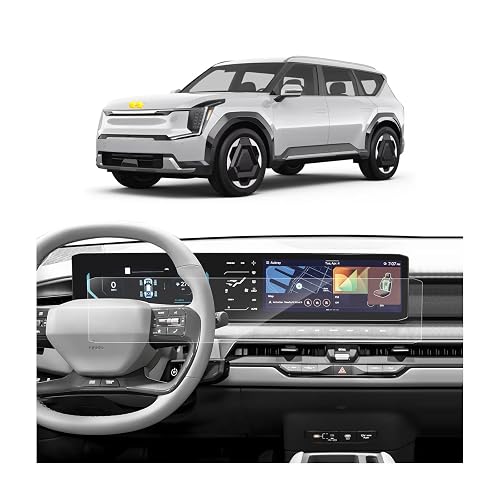 SKTU 2PCS for 2024 2025 2026 Kia EV9 Screen Protector 2024 2025 2026 Kia EV9 (Light/Light Long Range/Wind/Land/GT-Line) Integrated Media Navigation Screen Kia EV9 2025 2026 Accessories [Ultra Clear, Anti-Glare&Scratch] Global Recycled Standard Global Recycled Standard Global Recycled Standard — Amazon seller product image