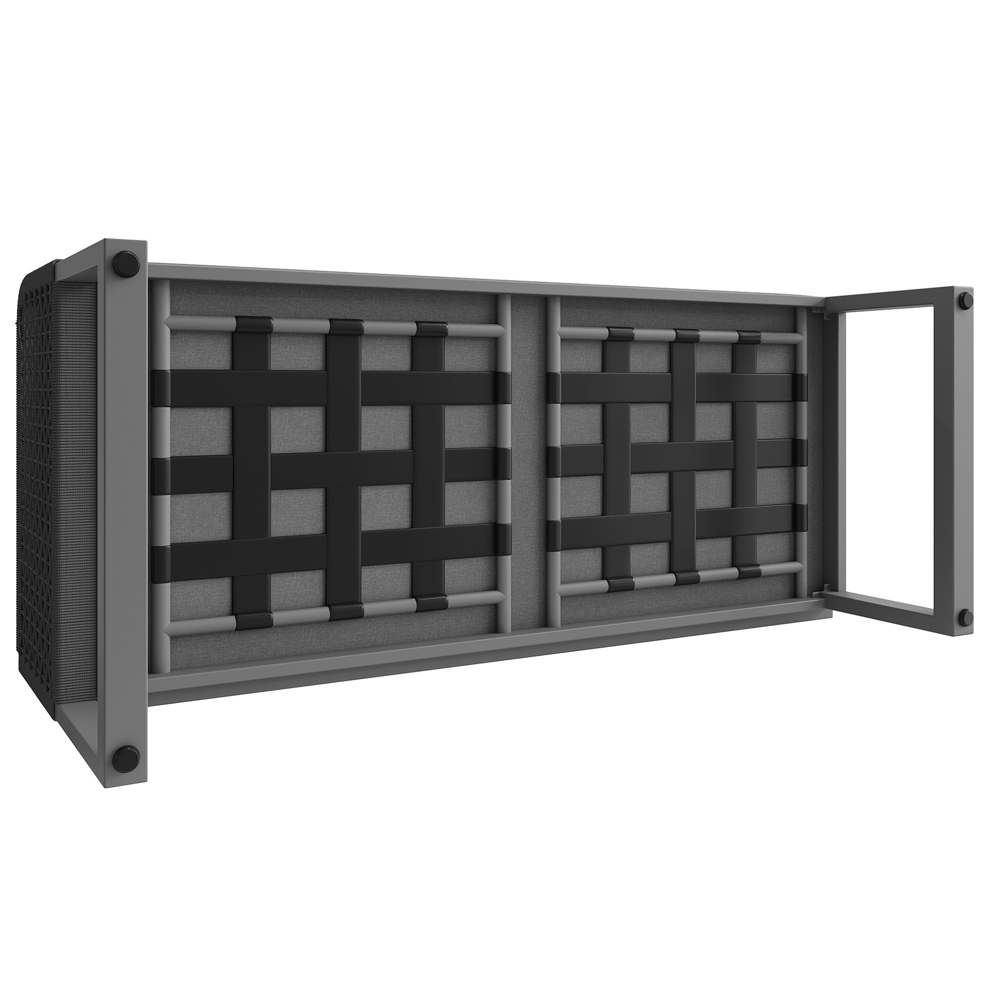 Sapgaks Salon de Jardin d'extérieur 6-8 Places,Canapé d'angle extérieur en L avec Coussin et Table,Rotin PE tissé à la Main,Ensemble de canapé de Jardin résistant aux intempéries,Gris