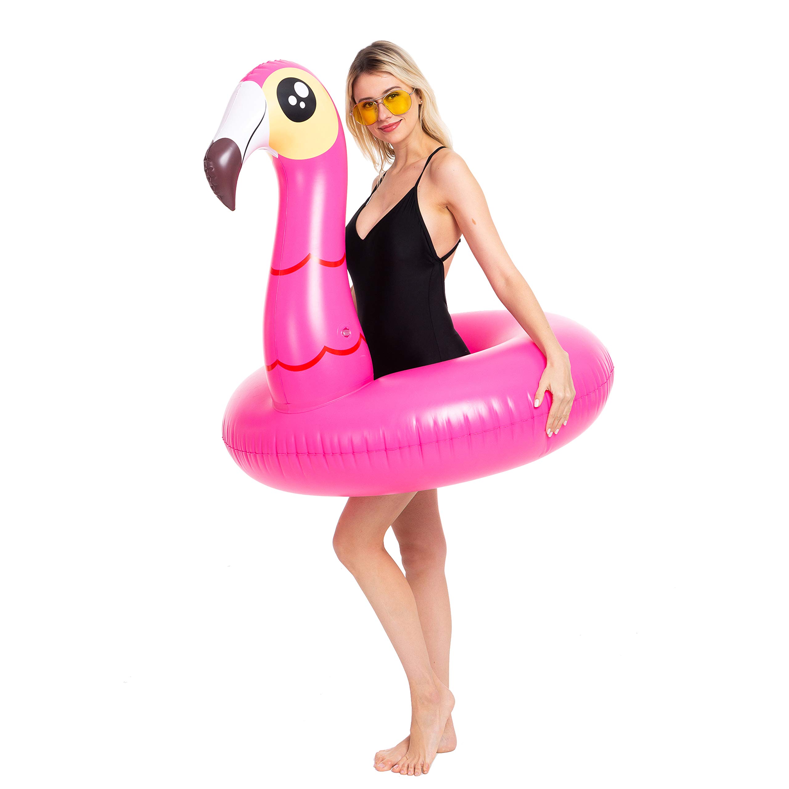 JOYIN Inflatable Flamingo and Unicorn Pool Float 2 Pack, Fun Beach Floaties, Swim Party Toys, Summer Pool Raft Lounger for Adults & Kids (Inflates to Over 4ft. Wide)