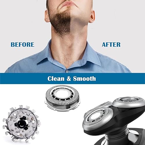 Miniatura 10 de SH6072 - Cuchillas de repuesto para Philips Series 6000, SH6072, cabezales de afeitadora de repuesto para afeitadoras Norelco Series 6000 S6810