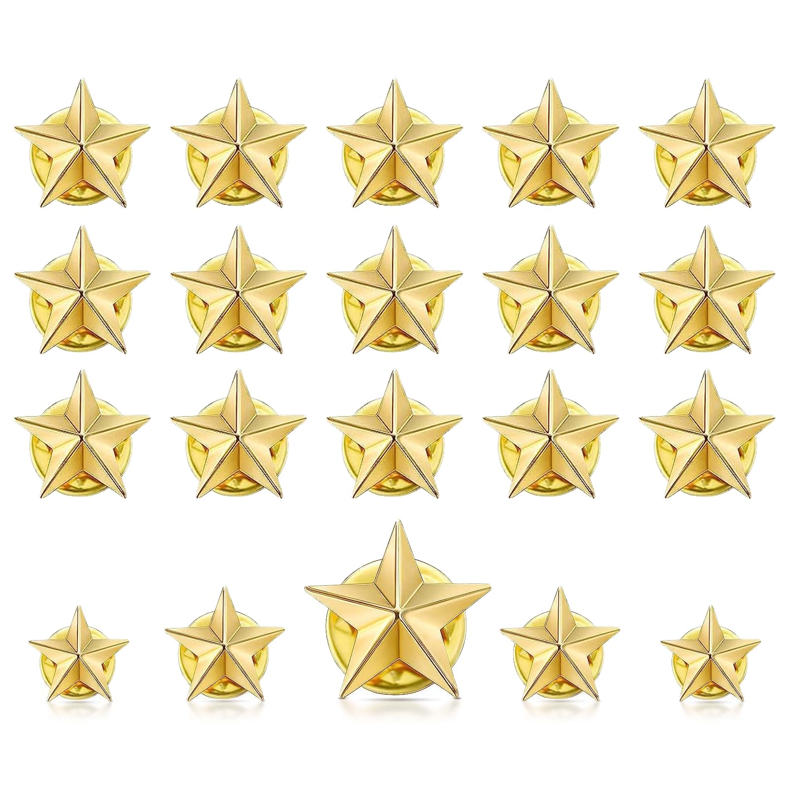 Pines de Reconocimiento Estrella Dorada, 20 Piezas, Insignias de Apreciación