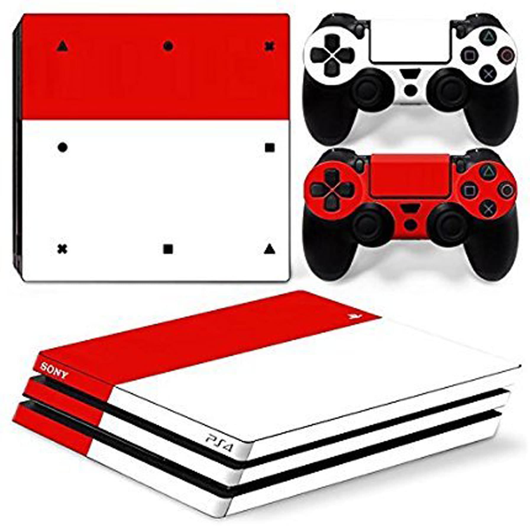 Elton Red And White + 2 Theme 3M Skin Sticker Cover for PS4 Pro Console and Controllers [video game] (B0786MLWKN) Amazon Price History, Amazon Price Tracker
