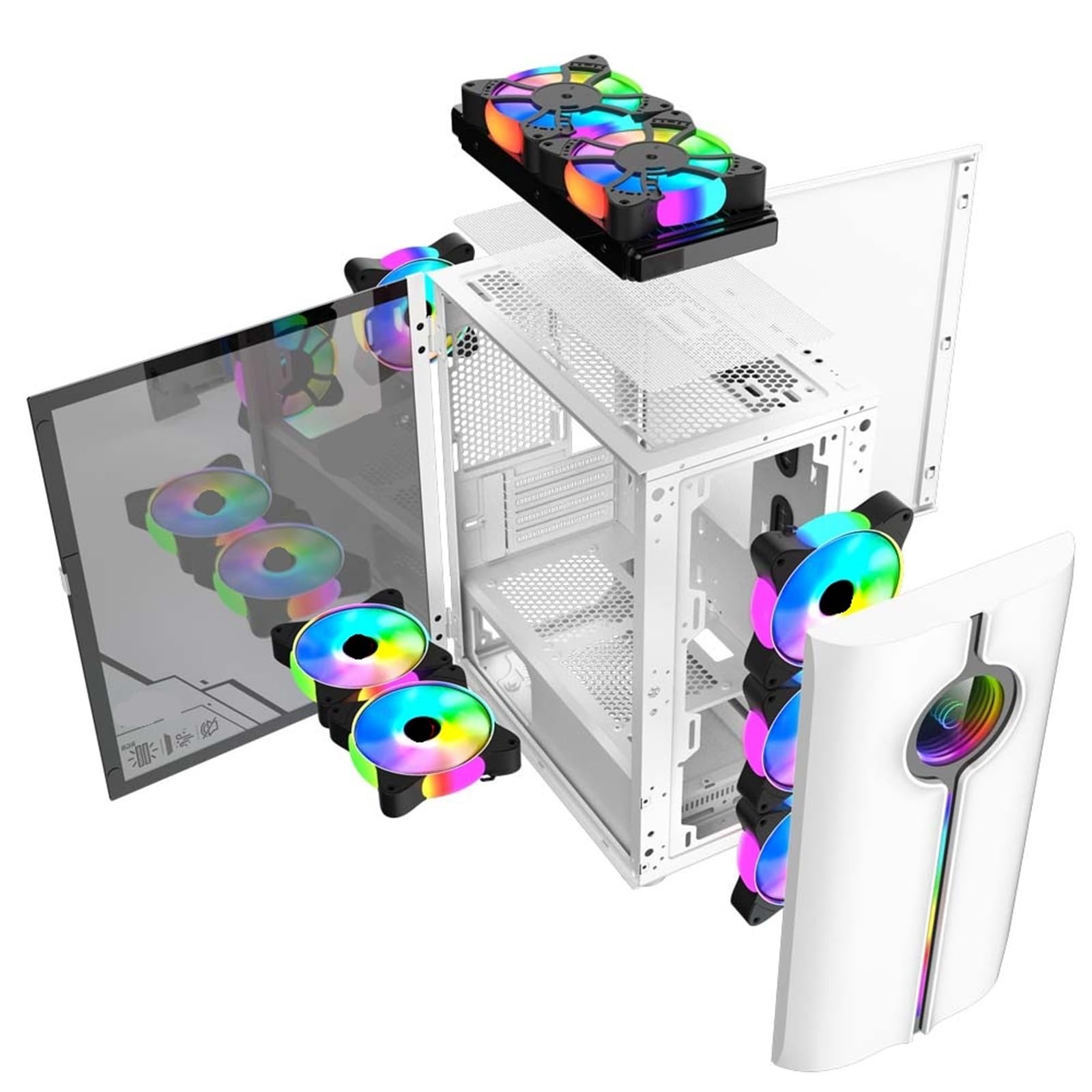 Etui na komputer gamingowy z 4-pozycyjnym wentylatorem 240 AIO Support M-ATX/MINI-ITX Guardian