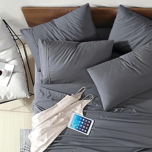 Miniatura 2 de Swift Home Juego de sábanas de microfibra King de 6 piezas (incluye 2 fundas de almohada), cepillado ultrasuave, extremadamente duradero, fácil