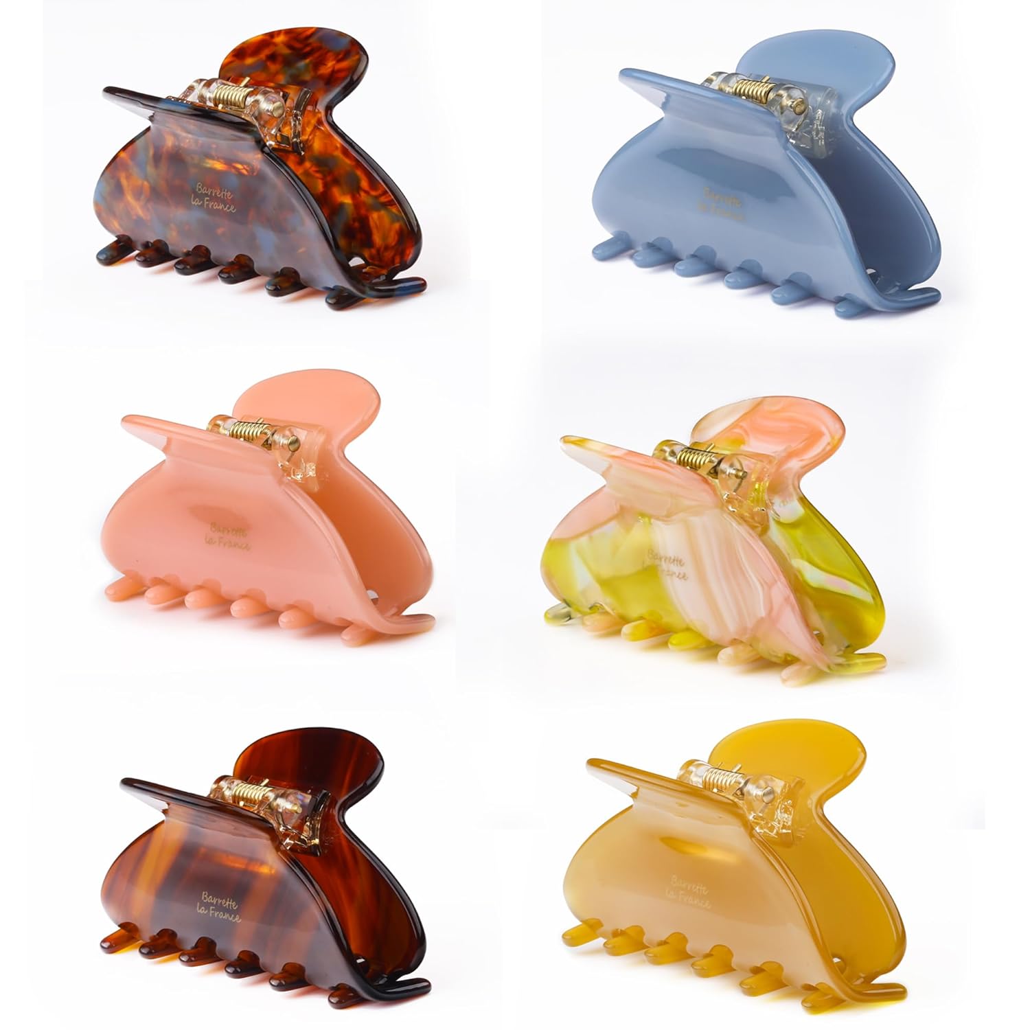 6 Pack Hair Claw Clips - Medium Tortoise Hair Clips Hair Clamps Barrettes Colorful Clips Hair Accessories for Women Girls
