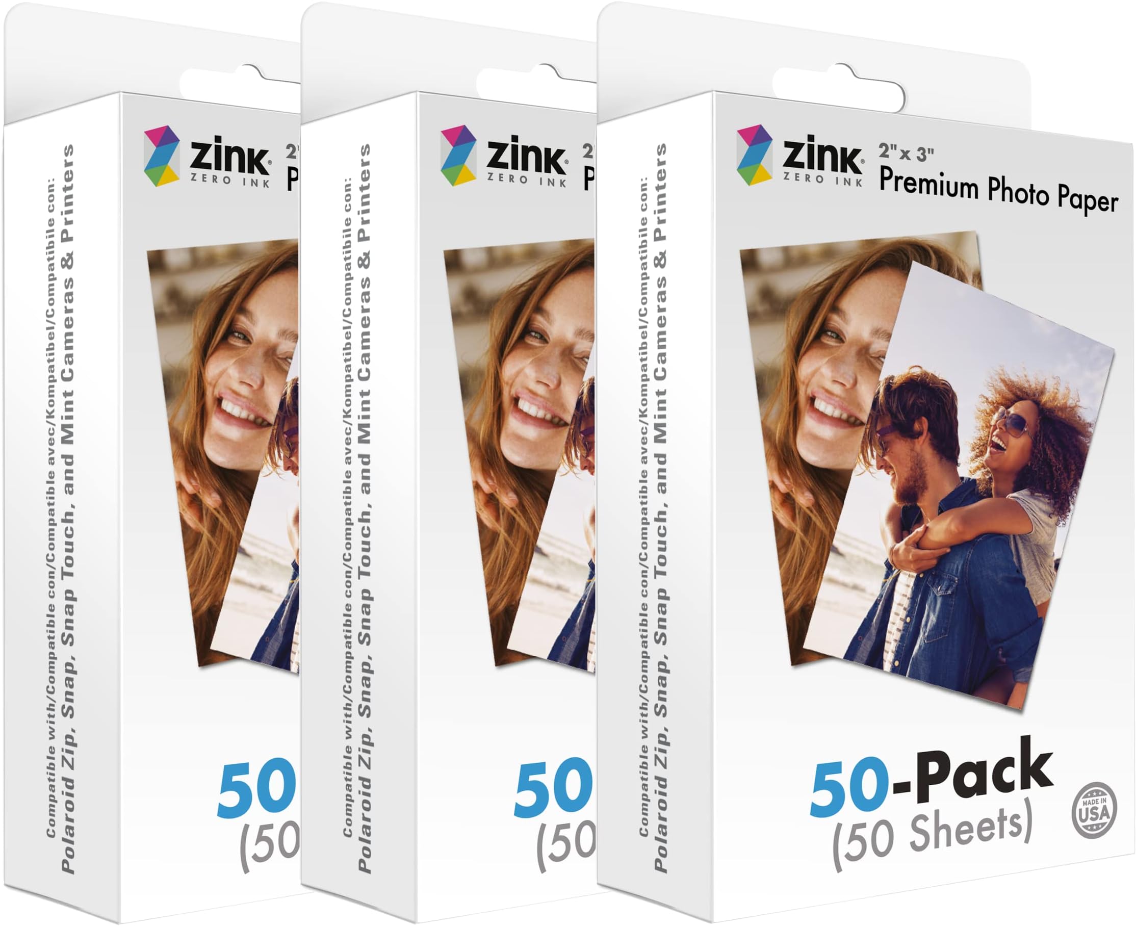 Zink 2"x3" Premium Instant Photo Paper (150 Pack) Compatible with Polaroid Snap, Snap Touch, Zip and Mint Cameras and Printers