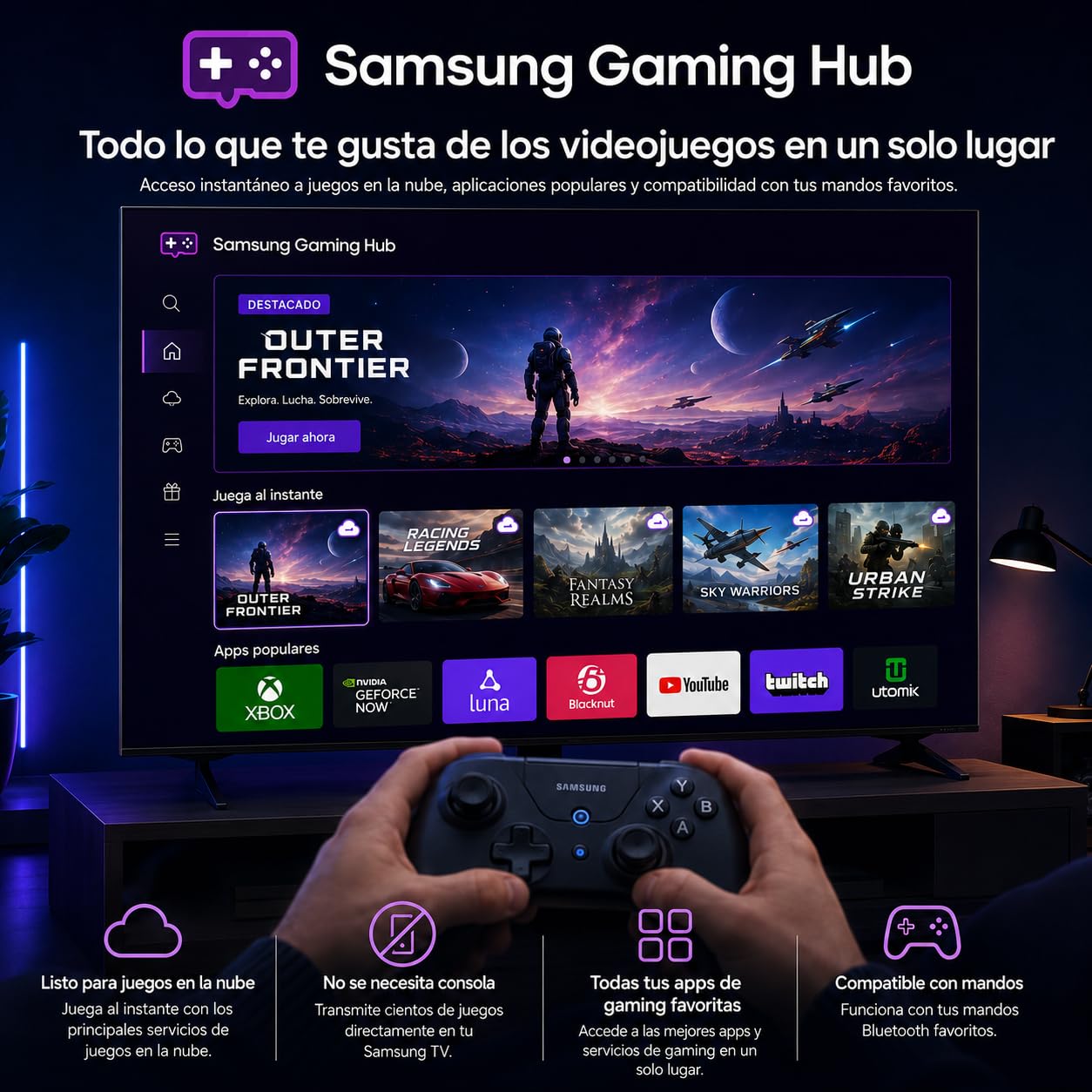 TuTu TU25Q1FQ-T8 Smart TV 25 Pulgadas (64 cm), QLED Full HD Televisor con Tizen OS, Wi-Fi, Bluetooth, App Store, Airplay, Sintonizador Digital, Prime Video, Netflix, Pluto TV y Más