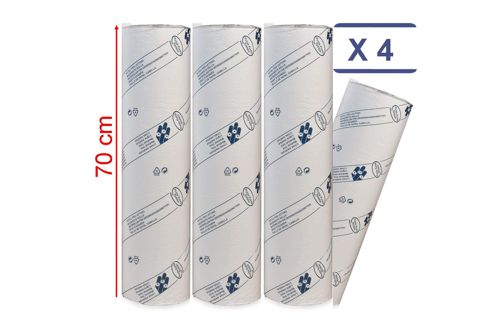 MFB Provence® - Draps D'examen ouate Luxe 70 cm - 4 Rouleaux - Gaufré - Dimension 70x35cm