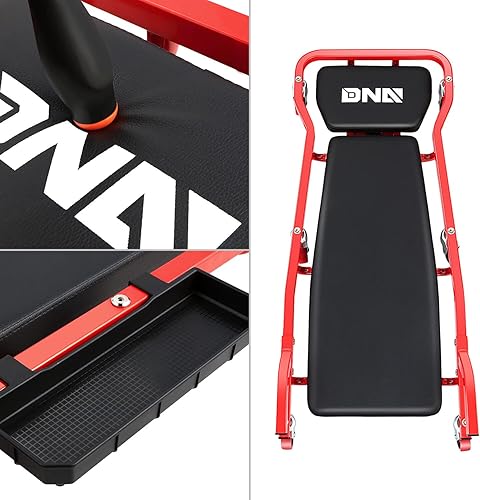 Miniatura 3 de DNA MOTORING TOOLS-00274 - Enredadera de coche rodante con reposacabezas ajustable de 3 niveles y 6 ruedas, capacidad máxima de peso de 300 libras,