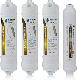 Set di 4 filtri di ricambio per la depurazione dell'acqua con tecnologia compatta a osmosi inversa