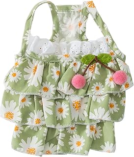 Dog Floral Princess Dress Summer Soft Breathable Dog Clothes Girl Dogs Comfortable Lightweight Pet Dresses Cute Puppy Multi-Layer Sundress
