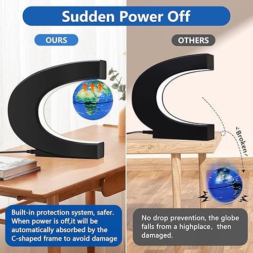 Miniatura 7 de JOWHOL Globo flotante magnético perpetuo de giro automático, globo levitante con luz LED, demostración educativa, genial regalo de cumpleaños