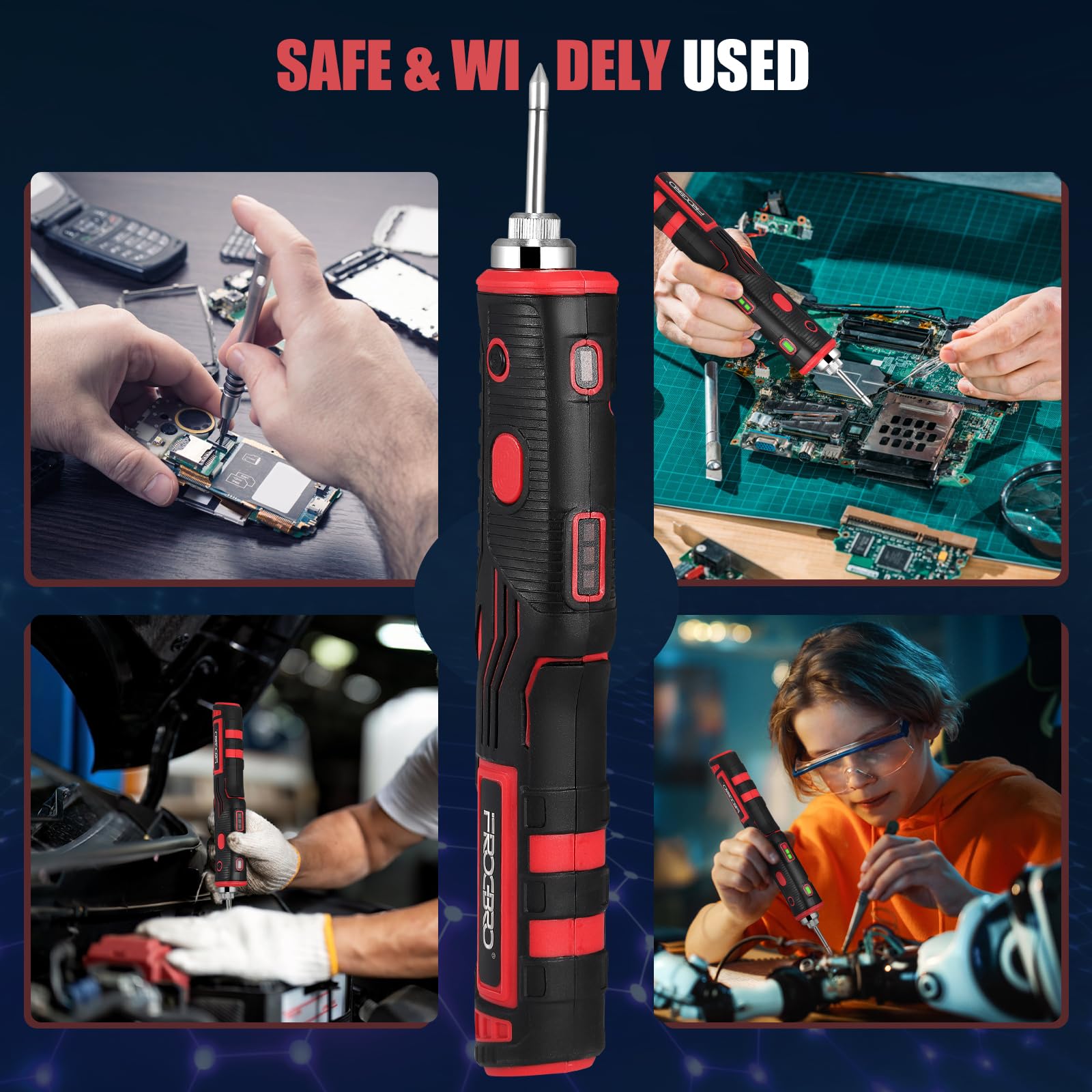 Saldatore A Stagno Senza Fili,Saldatrice Elettrico A Stagno,Carico Usb,Con 2 Consumo Di Saldatura Di Sostituzione,200-480 ℃,Ferro Di Saldatura Portatile Per Riparazione