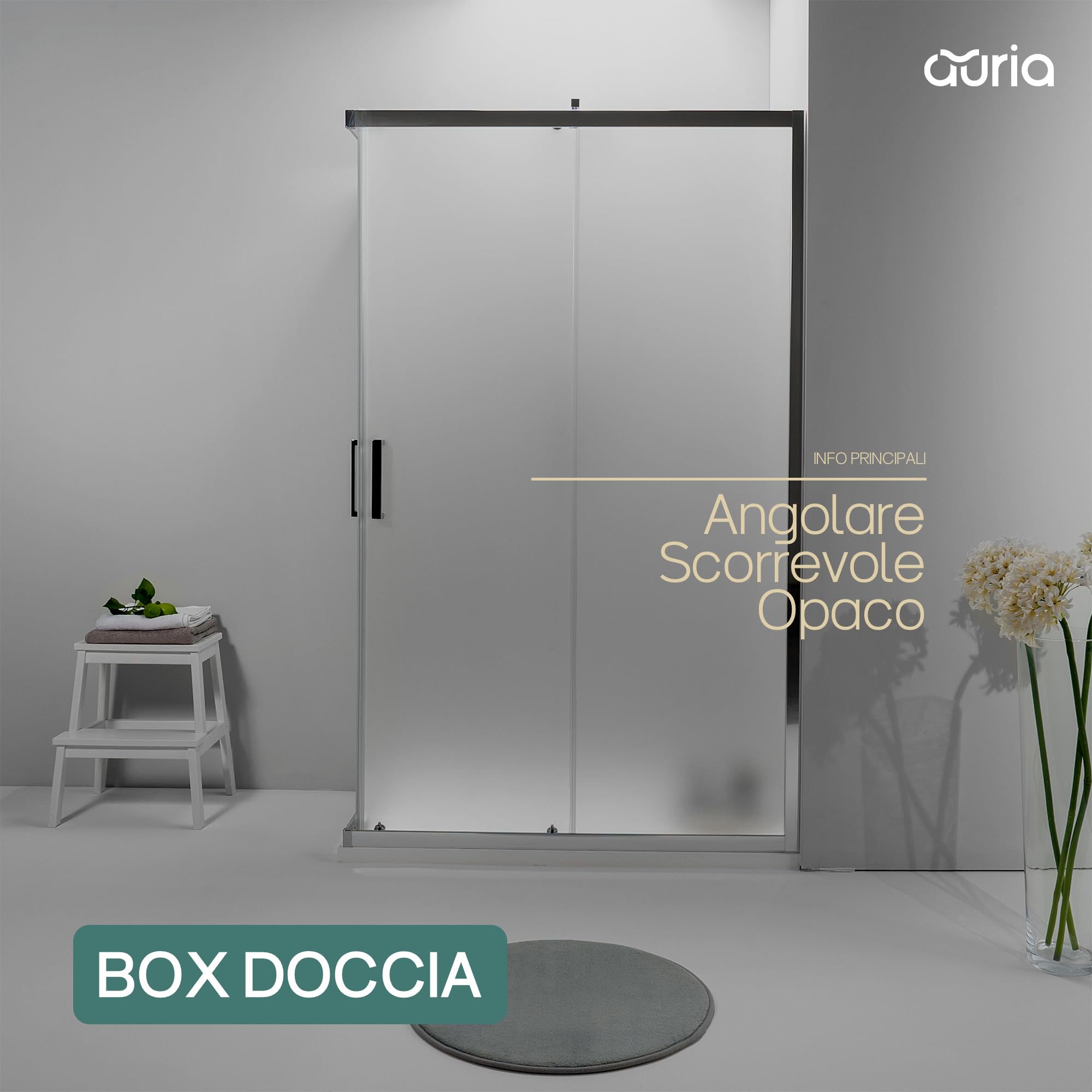 Box Doccia Angolare 70x90 cm - Cabina Doccia con Porta Scorrevole Vetro Temperato 6mm,Opaco e Anticalcare con Profilo in Alluminio Cromato e Chiusura Magnetica - Facile da Installare e Pulire