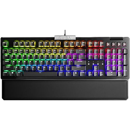 EVGA Z15 RGB USB Gaming Keyboard, RGB Backlit LED, Hotswappable Mechanical Kailh Speed Silver Switches (Linear), 821-W1-15US-KR, Black