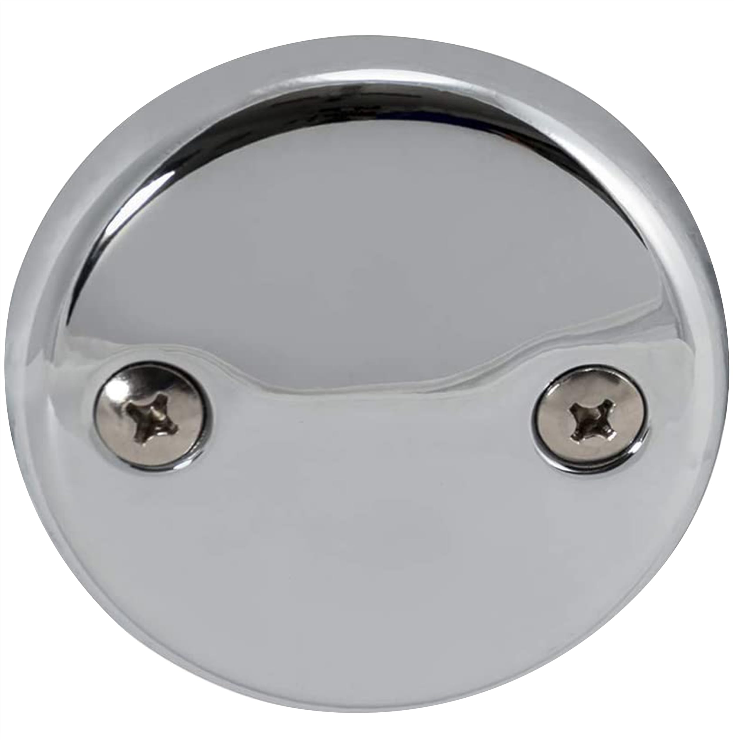 EZ-FLO 35245 Bathtub Overflow Face Plate, Chrome Finish Two Brass, 3-1/8 in, 2 Holes with Screws