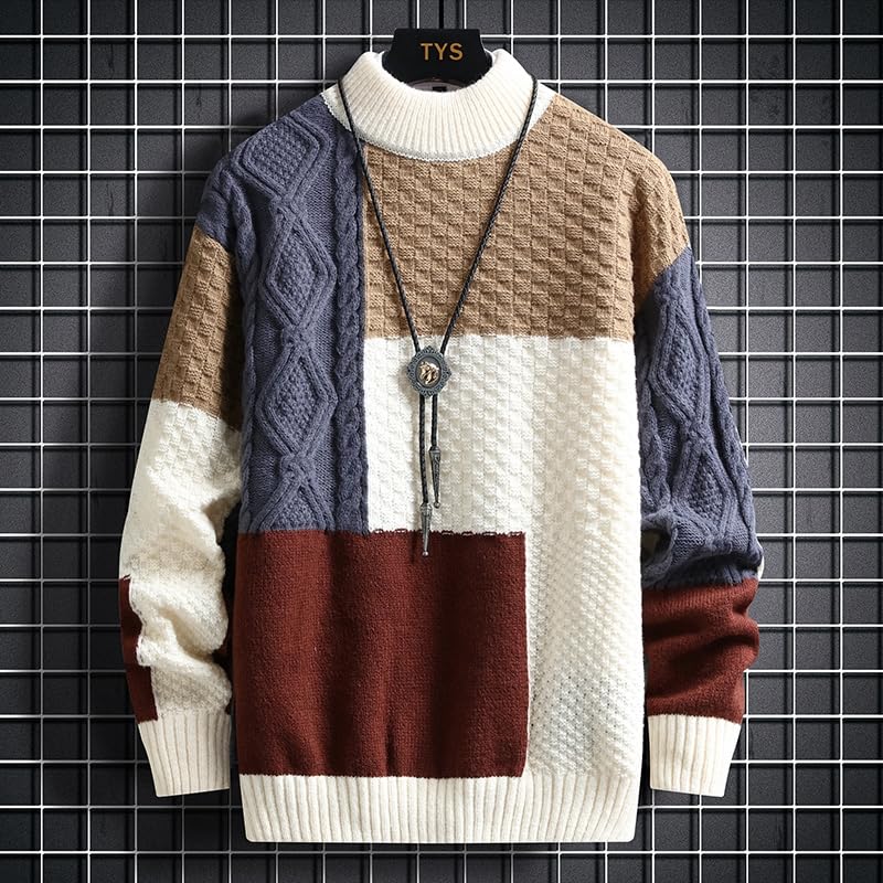Knit Sweater Men's Cold Sweaters for Winter Clothes Vintage Clothing Pullover Round Collar Autumn2