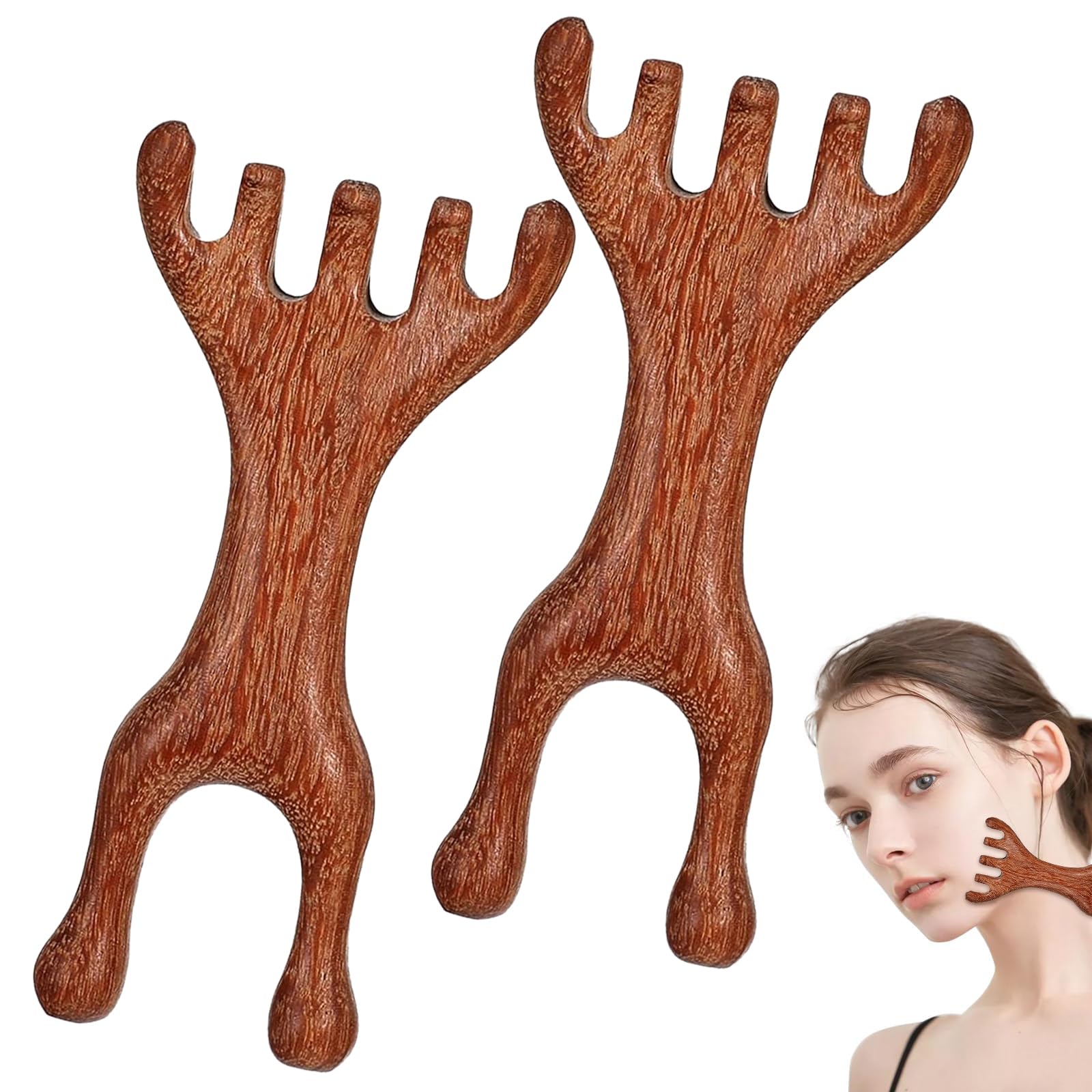 2 Piezas Peine de Masaje Mágico, Peine Masajeador de Cabelludo, Masajeador De Cabelludo De Madera ara Relajación de Cara, Cuero, Cuello y Hombros