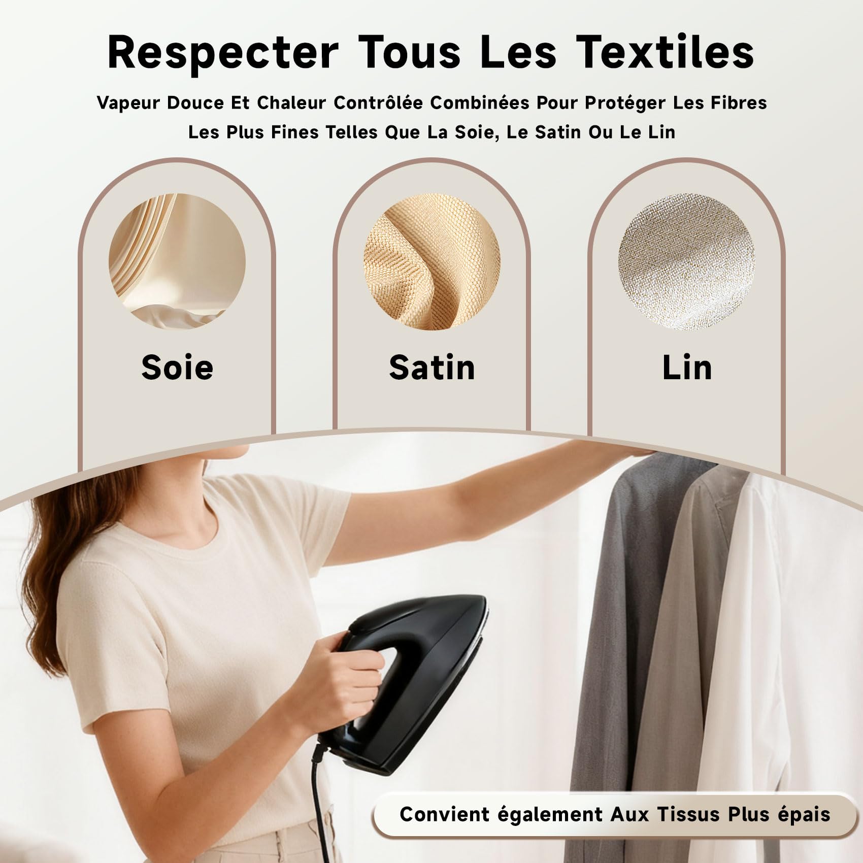Fer à repasser – Primé Lépine 2025, fer à repasser abryos, defroisseur abryos, Compact et portable, Repassage express, partout avec vous (Bleu)