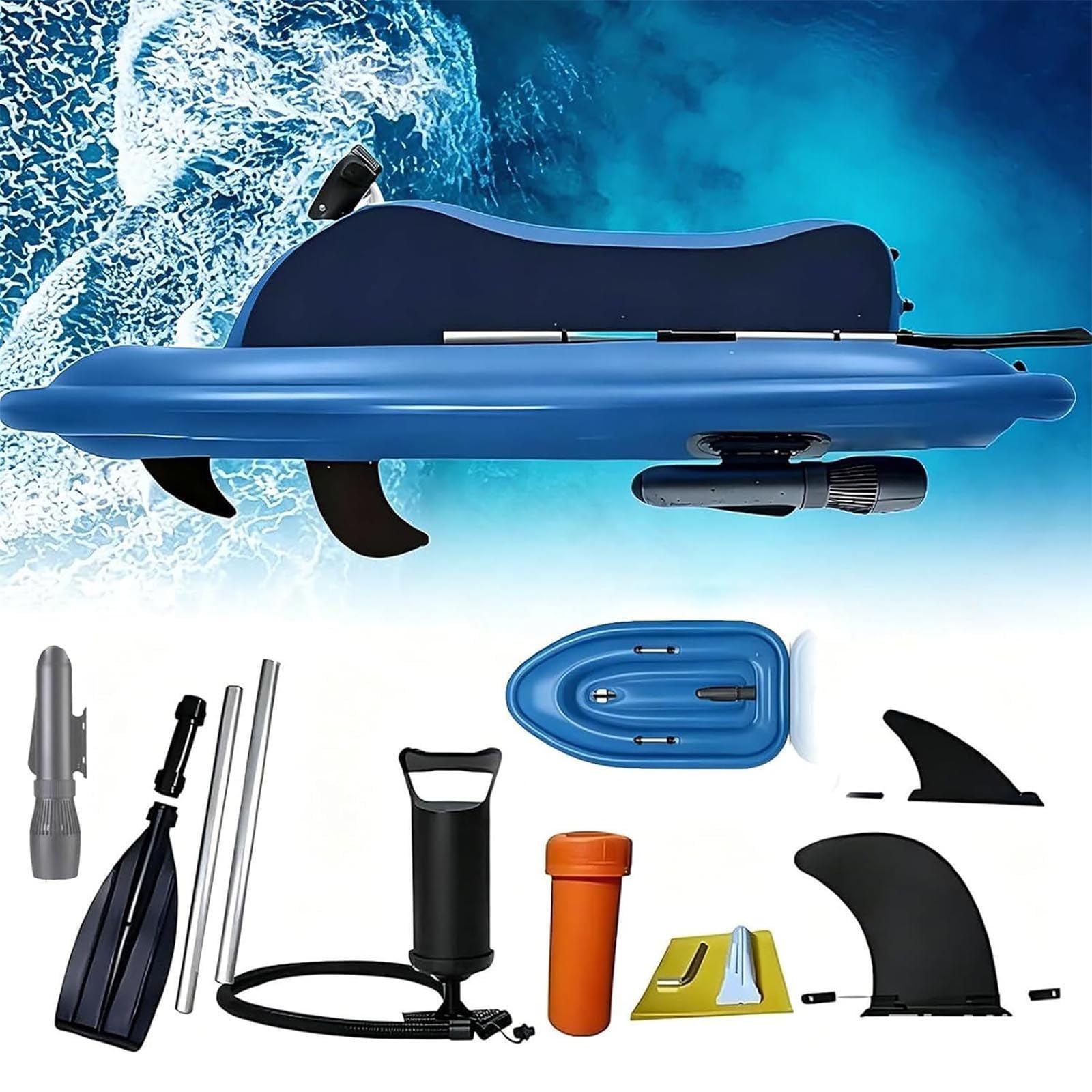 Duxmm 500W Electric Inflatable Motor Boat With Remote Control For Adults -16000Mah