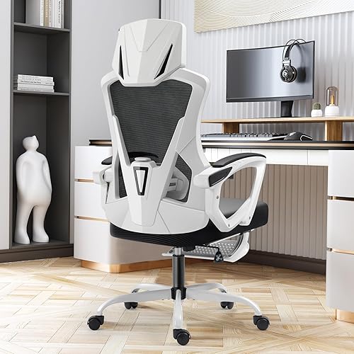 Silla de oficina con respaldo medio, silla de escritorio giratoria de soporte lumbar, silla de juegos para computadora con cómodos reposabrazos,