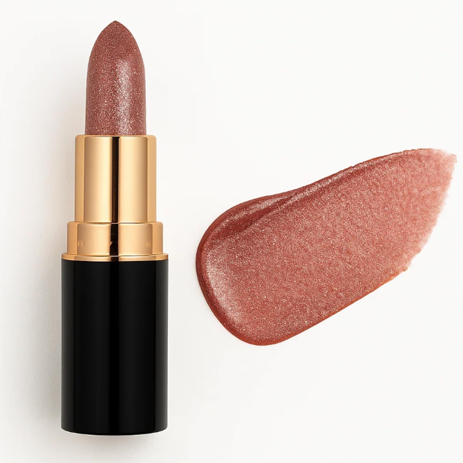 Shimmering Metallic Gloss Lipstick In Glittery Red-Gold Shade #04