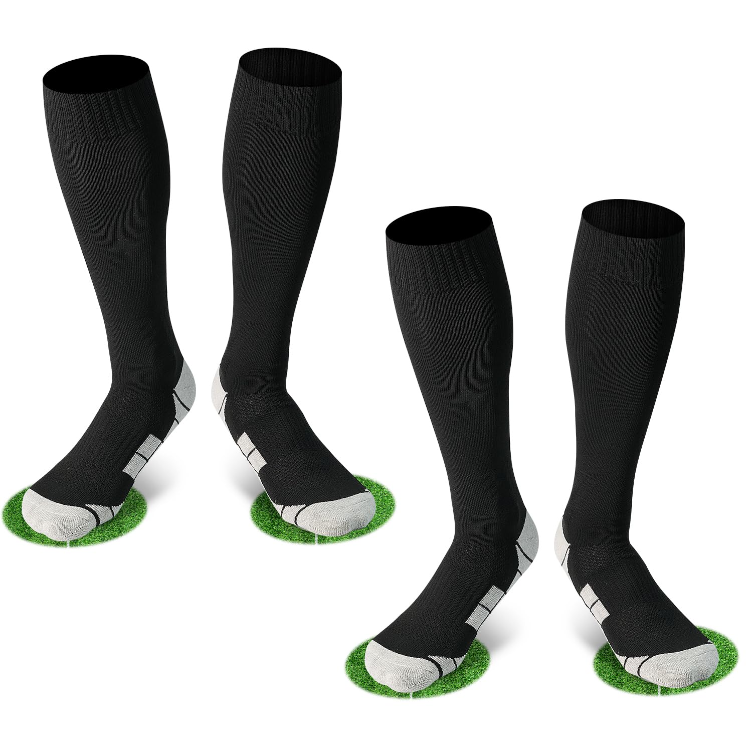 DECOVICI FußballSocken Kinder Herren 2 Paar, Kniestrümpfe Stutzen Fussball Jungen Mädchen Lang Sportsocken Rugby Volleyball 30-47