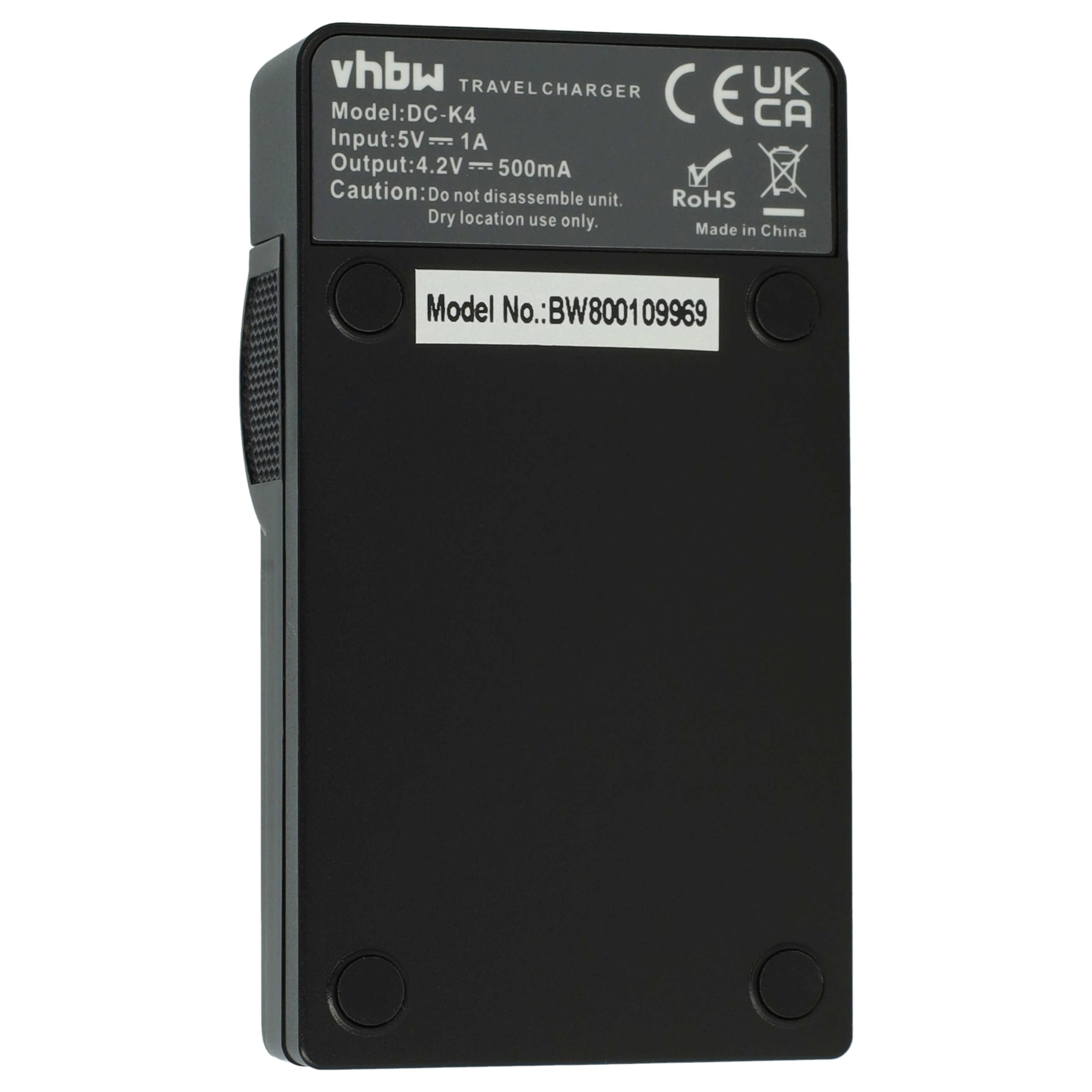 vhbw caricabatterie USB compatibile con Samsung PL90, PL100, PL120, PL170, PL171, PL200 batterie di videocamera, reflex - Stazione di ricarica