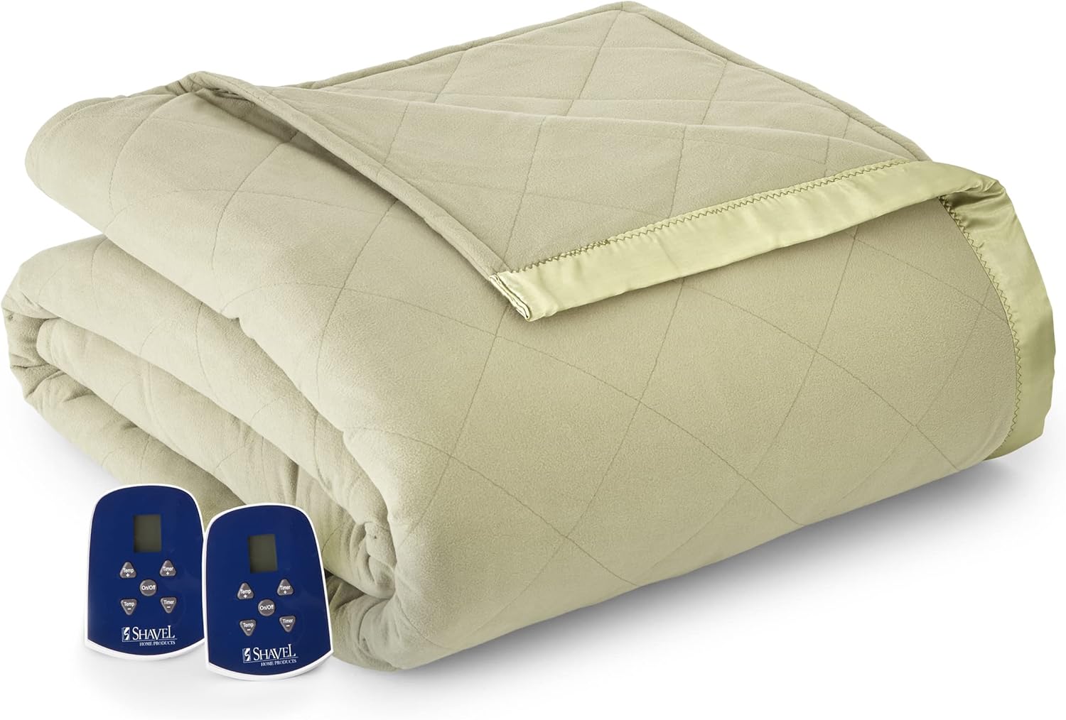 Thermee Micro Flannel Queen-Size Electric Heated Blanket, 10 Heat Settings with Timer & Safety Shutoff, Fast Heating Warm Blanket, Machine Wash & Dry, 90Lx90W, Sage Queen Sage